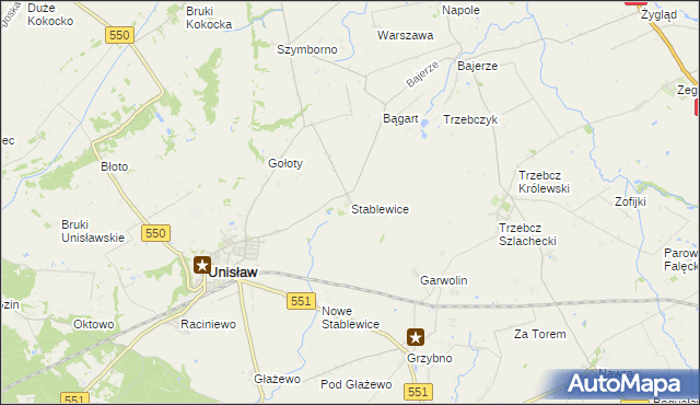mapa Stablewice, Stablewice na mapie Targeo