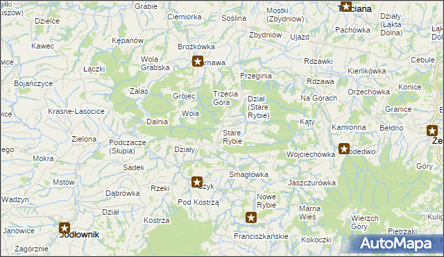 mapa Stare Rybie, Stare Rybie na mapie Targeo