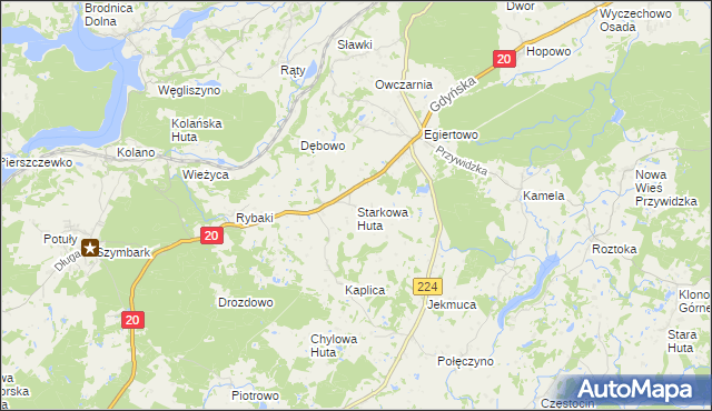 mapa Starkowa Huta, Starkowa Huta na mapie Targeo