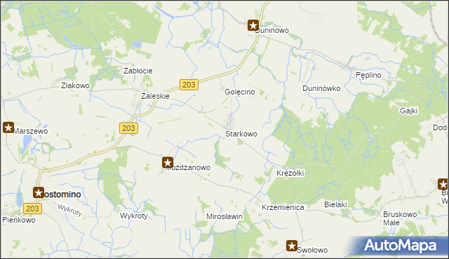 mapa Starkowo gmina Ustka, Starkowo gmina Ustka na mapie Targeo