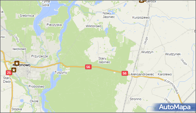 mapa Stary Jasiniec, Stary Jasiniec na mapie Targeo