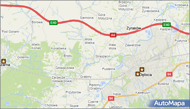 mapa Straszęcin, Straszęcin na mapie Targeo