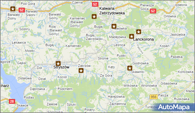 mapa Stronie gmina Stryszów, Stronie gmina Stryszów na mapie Targeo