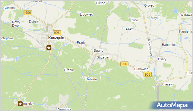 mapa Strzebiń, Strzebiń na mapie Targeo