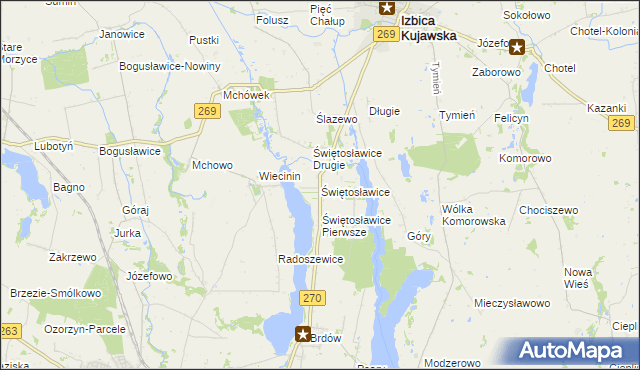 mapa Świętosławice, Świętosławice na mapie Targeo