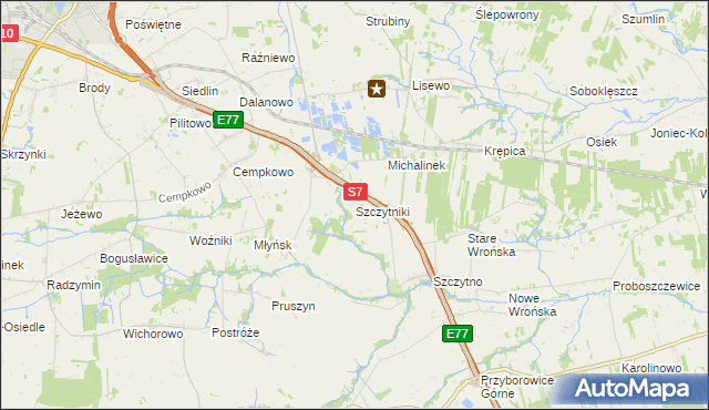 mapa Szczytniki gmina Załuski, Szczytniki gmina Załuski na mapie Targeo