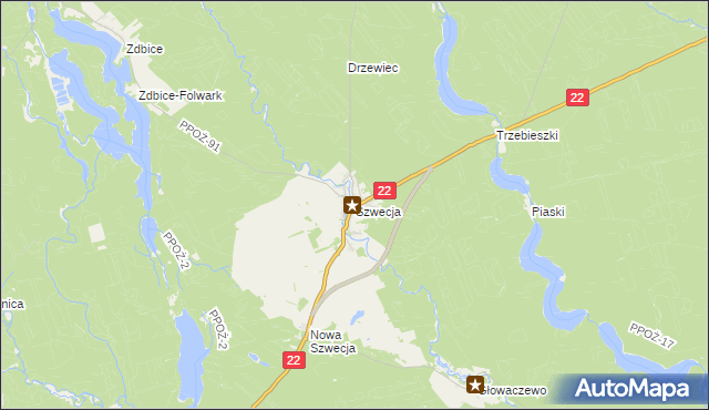 mapa Szwecja, Szwecja na mapie Targeo