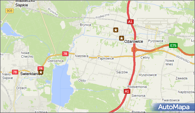 mapa Tąpkowice, Tąpkowice na mapie Targeo