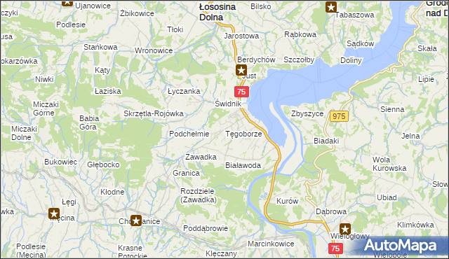 mapa Tęgoborze, Tęgoborze na mapie Targeo