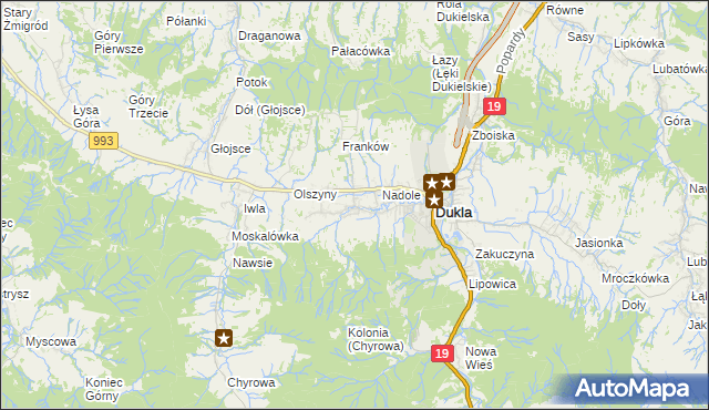 mapa Teodorówka gmina Dukla, Teodorówka gmina Dukla na mapie Targeo