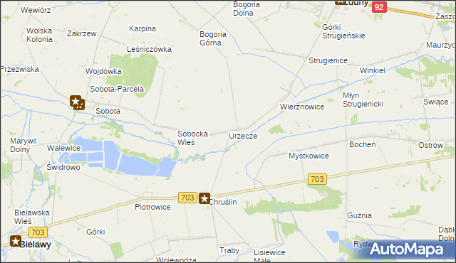 mapa Urzecze gmina Zduny, Urzecze gmina Zduny na mapie Targeo