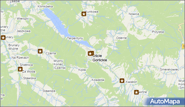mapa Uście Gorlickie, Uście Gorlickie na mapie Targeo