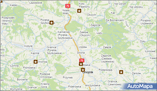 mapa Uszew, Uszew na mapie Targeo