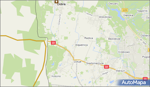 mapa Wąwelnica, Wąwelnica na mapie Targeo