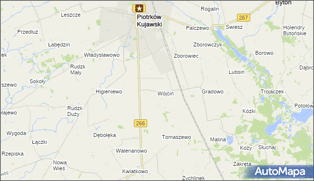 mapa Wójcin gmina Piotrków Kujawski, Wójcin gmina Piotrków Kujawski na mapie Targeo