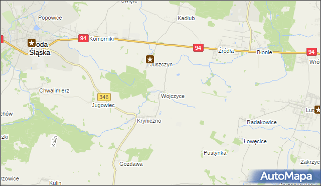 mapa Wojczyce, Wojczyce na mapie Targeo