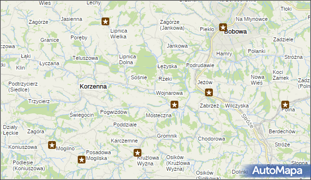 mapa Wojnarowa, Wojnarowa na mapie Targeo