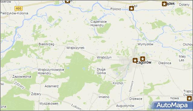mapa Wrąbczyn, Wrąbczyn na mapie Targeo