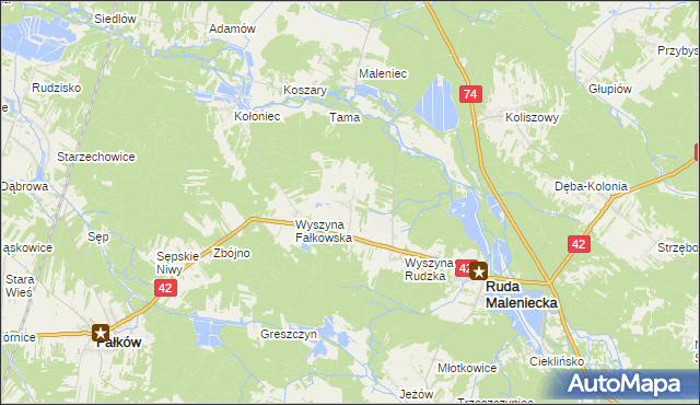 mapa Wyszyna Machorowska, Wyszyna Machorowska na mapie Targeo