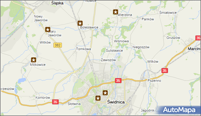 mapa Zawiszów, Zawiszów na mapie Targeo