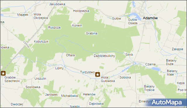 mapa Zaździebulichy, Zaździebulichy na mapie Targeo