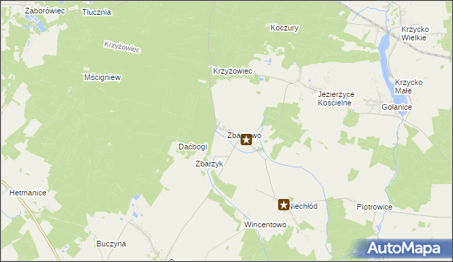 mapa Zbarzewo, Zbarzewo na mapie Targeo