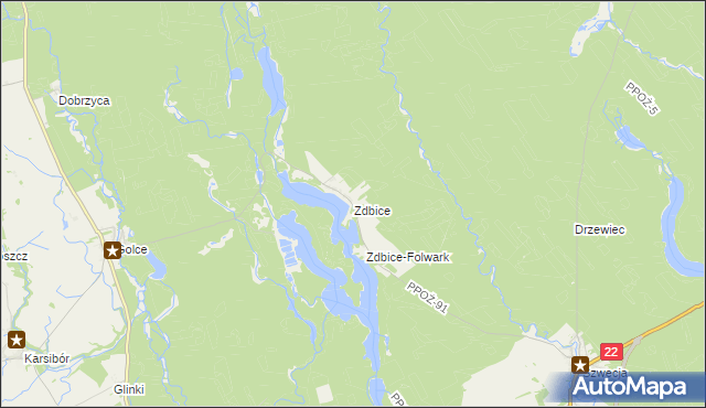 mapa Zdbice, Zdbice na mapie Targeo