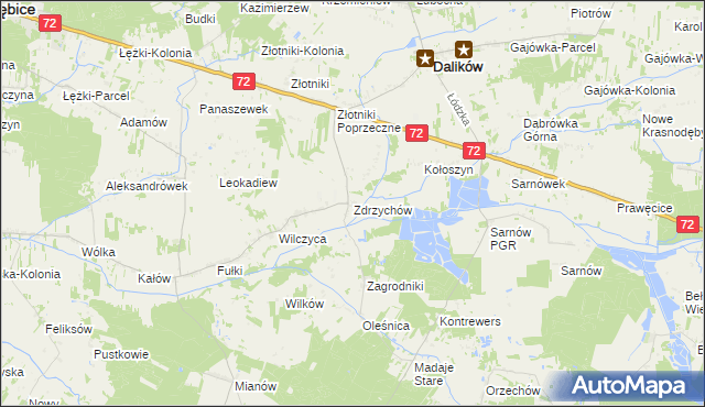 mapa Zdrzychów, Zdrzychów na mapie Targeo