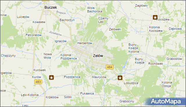 mapa Zelów, Zelów na mapie Targeo