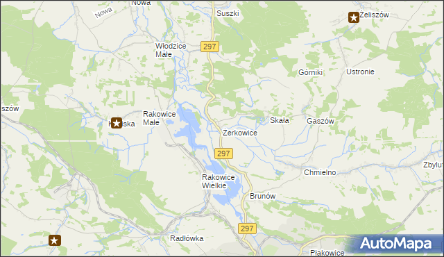 mapa Żerkowice gmina Lwówek Śląski, Żerkowice gmina Lwówek Śląski na mapie Targeo