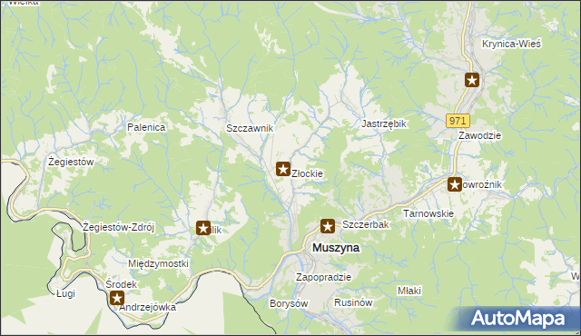 mapa Złockie, Złockie na mapie Targeo