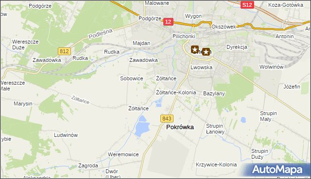 mapa Żółtańce-Kolonia, Żółtańce-Kolonia na mapie Targeo