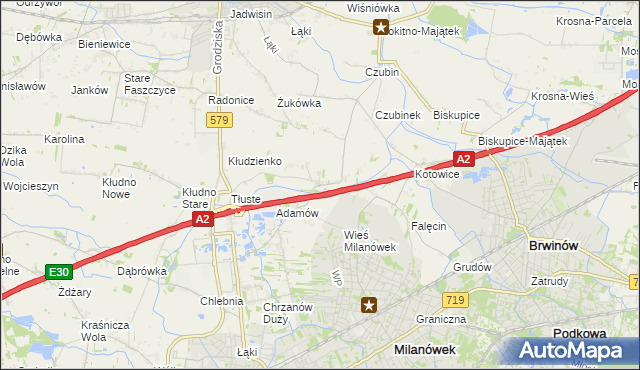 mapa Żuków gmina Grodzisk Mazowiecki, Żuków gmina Grodzisk Mazowiecki na mapie Targeo