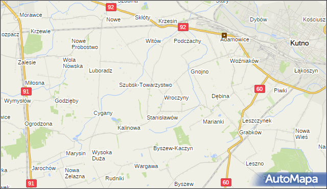 mapa Wroczyny, Wroczyny na mapie Targeo