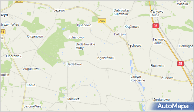 mapa Będzitówek, Będzitówek na mapie Targeo
