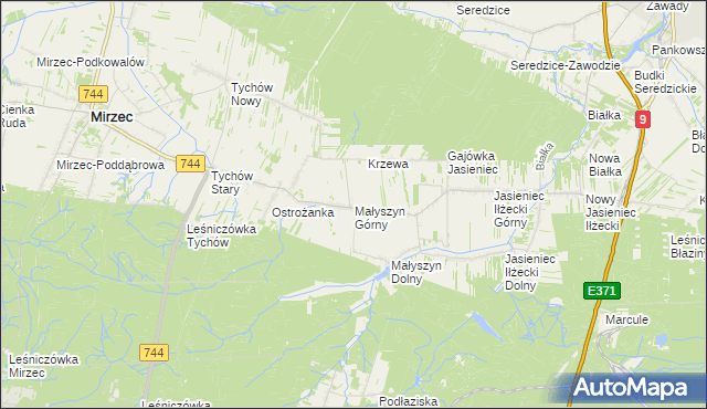 mapa Małyszyn Górny, Małyszyn Górny na mapie Targeo