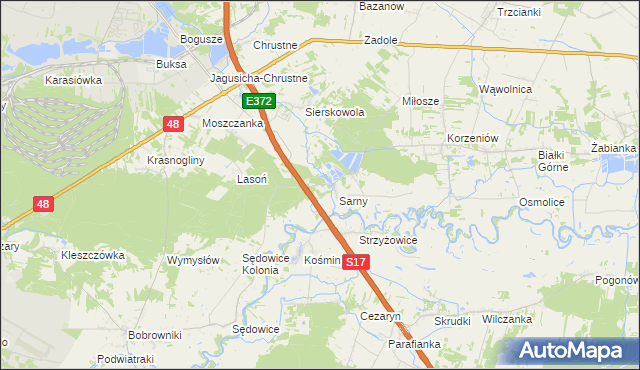 mapa Nadleśnictwo Sarny, Nadleśnictwo Sarny na mapie Targeo