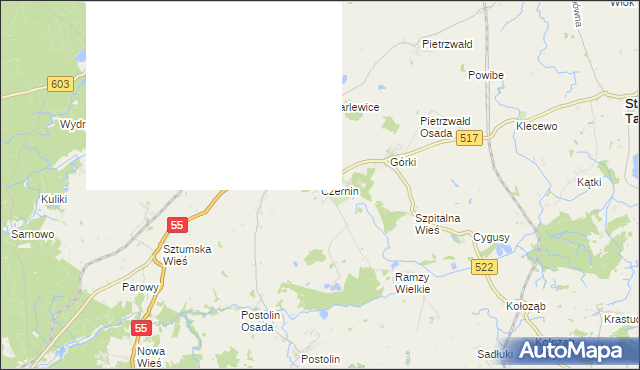 mapa Czernin gmina Sztum, Czernin gmina Sztum na mapie Targeo