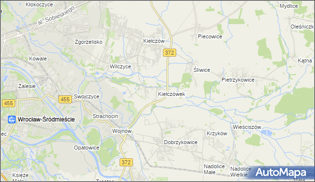 mapa Kiełczówek, Kiełczówek na mapie Targeo