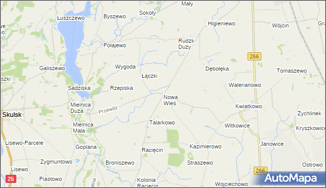 mapa Nowa Wieś gmina Piotrków Kujawski, Nowa Wieś gmina Piotrków Kujawski na mapie Targeo