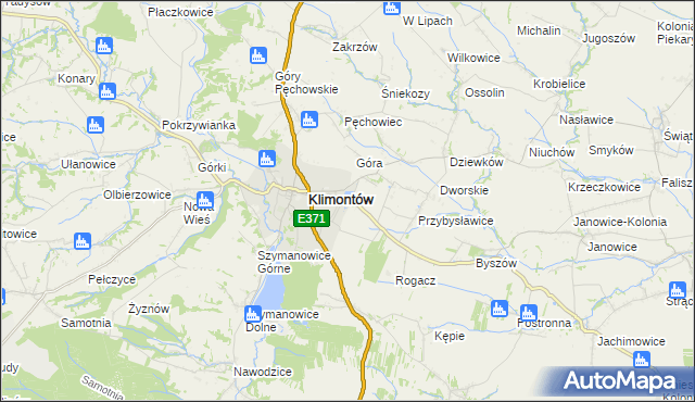 mapa Adamczowice, Adamczowice na mapie Targeo