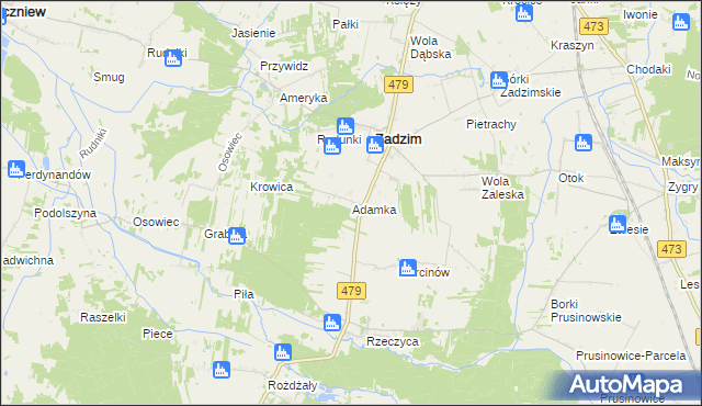 mapa Adamka, Adamka na mapie Targeo