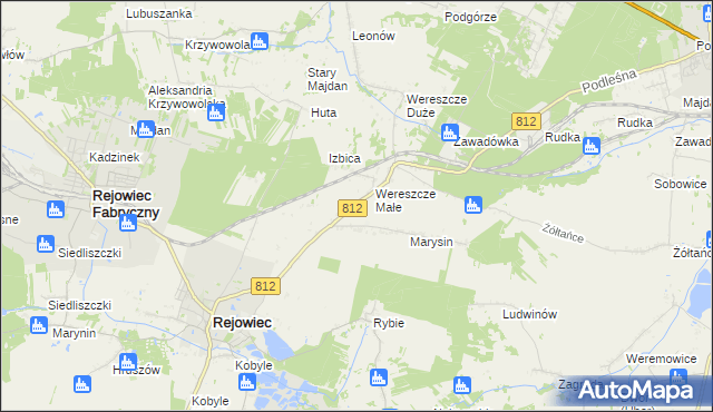 mapa Adamów gmina Rejowiec, Adamów gmina Rejowiec na mapie Targeo