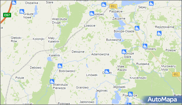 mapa Adamowizna gmina Szypliszki, Adamowizna gmina Szypliszki na mapie Targeo