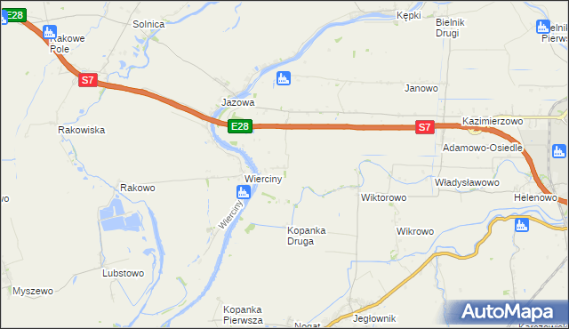 mapa Adamowo gmina Elbląg, Adamowo gmina Elbląg na mapie Targeo