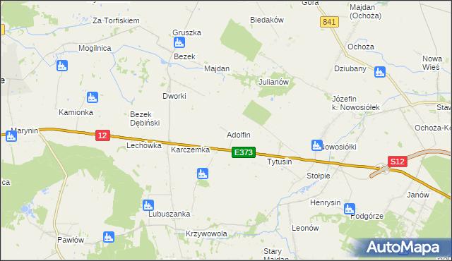 mapa Adolfin gmina Siedliszcze, Adolfin gmina Siedliszcze na mapie Targeo
