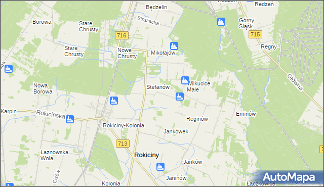 mapa Albertów gmina Rokiciny, Albertów gmina Rokiciny na mapie Targeo