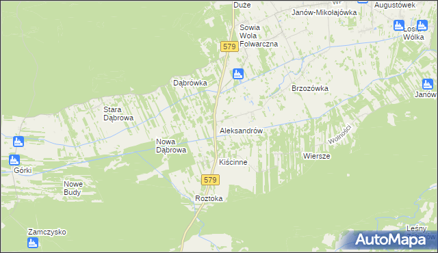mapa Aleksandrów gmina Czosnów, Aleksandrów gmina Czosnów na mapie Targeo