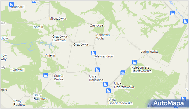 mapa Aleksandrów gmina Gościeradów, Aleksandrów gmina Gościeradów na mapie Targeo
