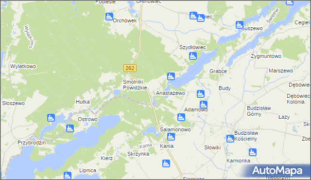 mapa Anastazewo, Anastazewo na mapie Targeo